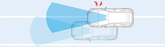 La advertencia de cambio de carril puede advertir al conductor cuando el vehículo está a punto de salirse de manera no intencionada del carril.